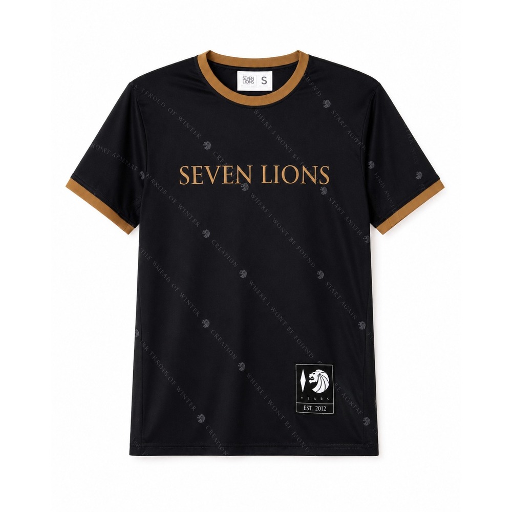 Seven Lions 10 Years Anniversary Jersey Shirt Size S Black Gold EDM DJ Merch